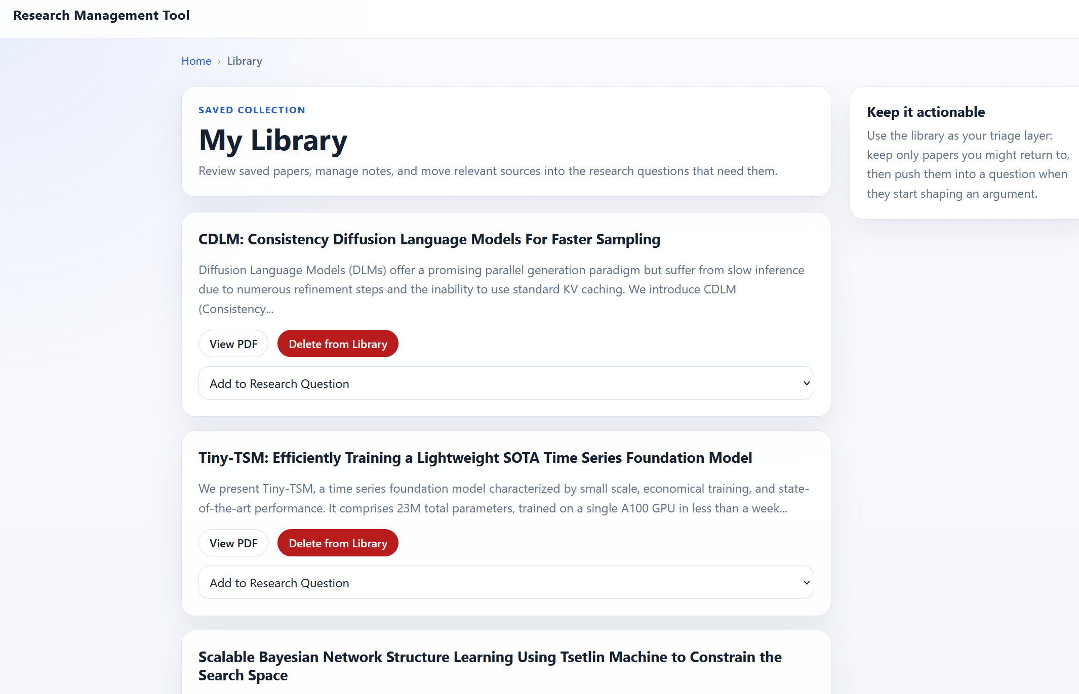 Research hub landing page